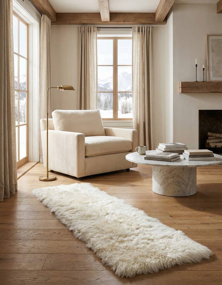 Detail image of 2' x 6' Sheepskin Runner Rug