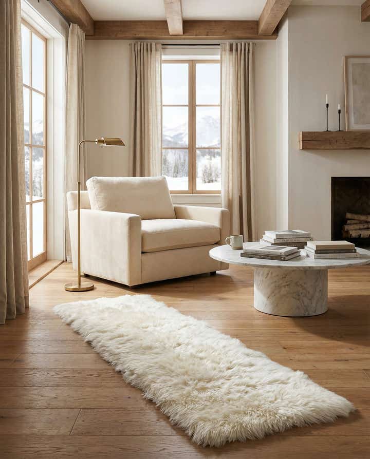 2' x 6' Sheepskin Runner Rug