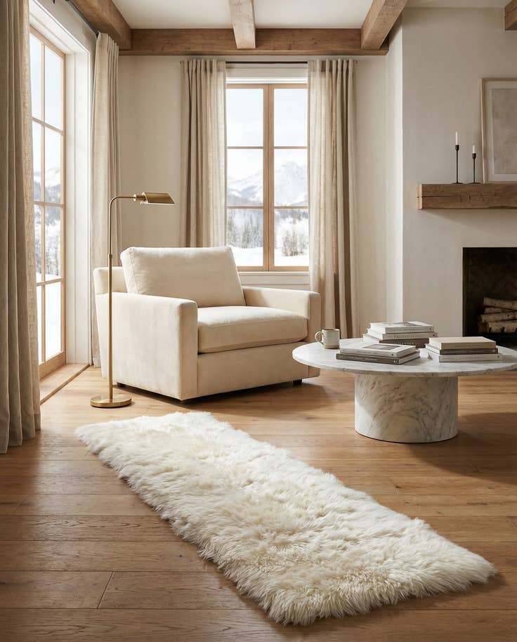 Detail image of 2' x 6' Sheepskin Runner Rug