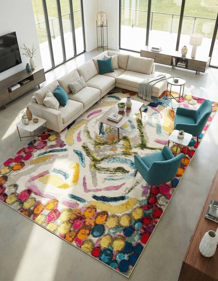 Detail image of 9' 10 x 14' Washable Vivid Rug