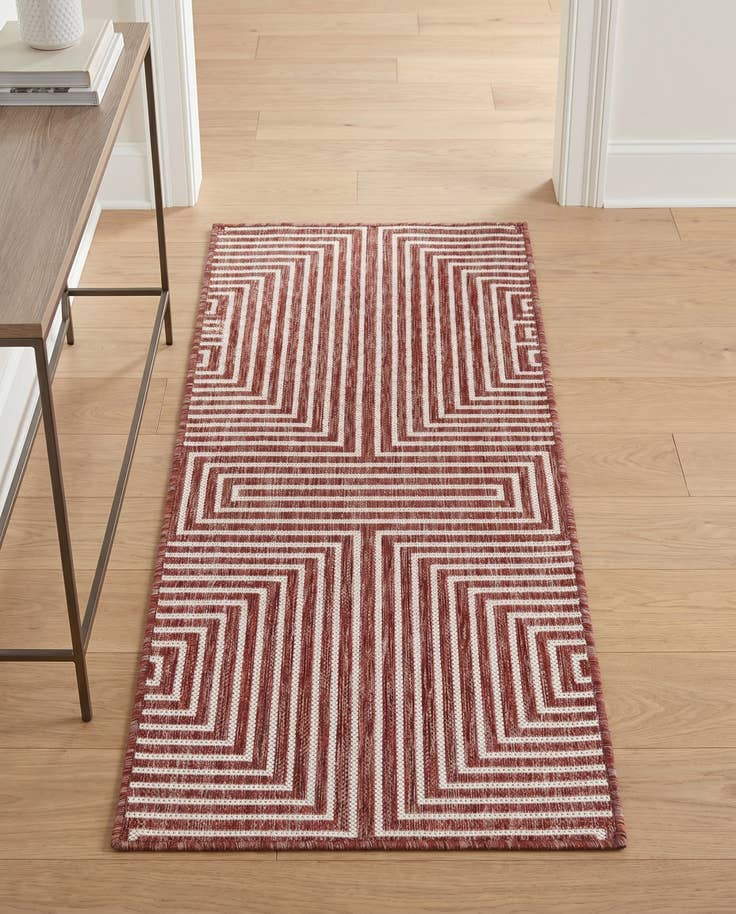 Detail image of 2' x 4' Easy-Clean Modern Indoor / Outdoor Runner Rug