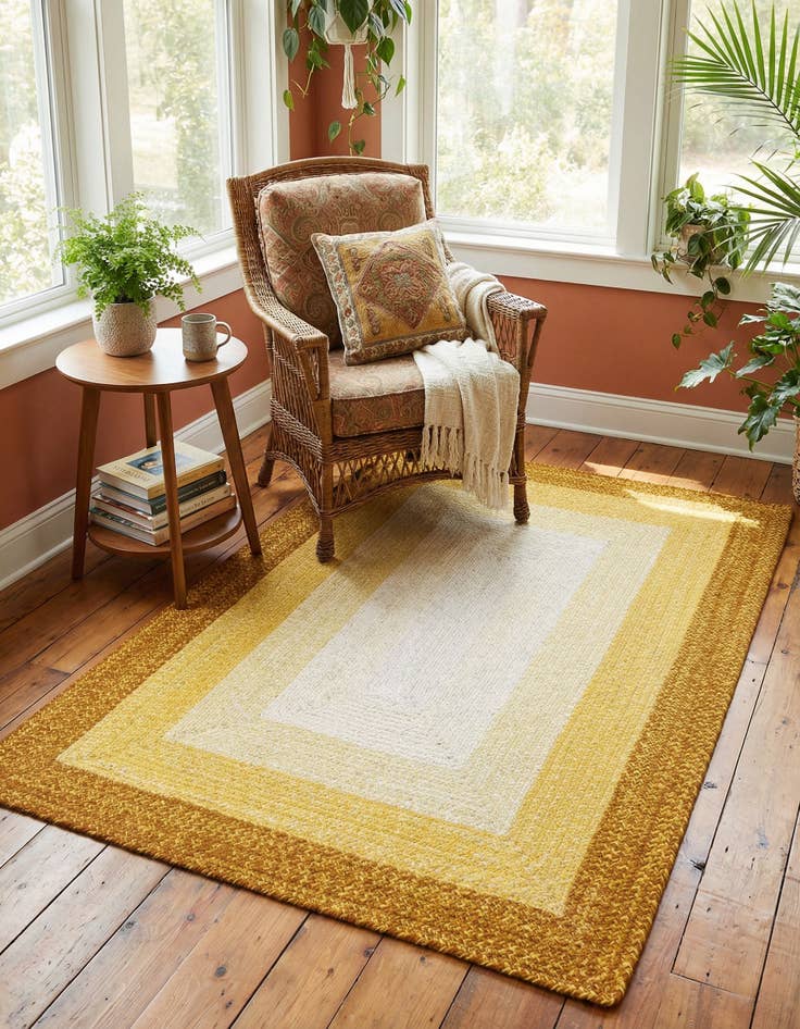 Detail image of 4' 1 x 6' 1 Handmade Hand Braided Wool Rug