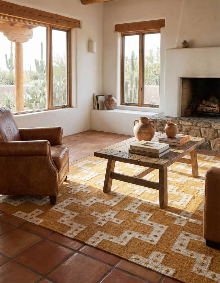 Detail image of 6' 1 x 9' Hand Woven Kilim Wool Rug