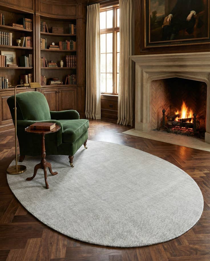 Detail image of 7' 10 x 10' Hand Woven Jill Zarin English Manor Wool Oval Rug