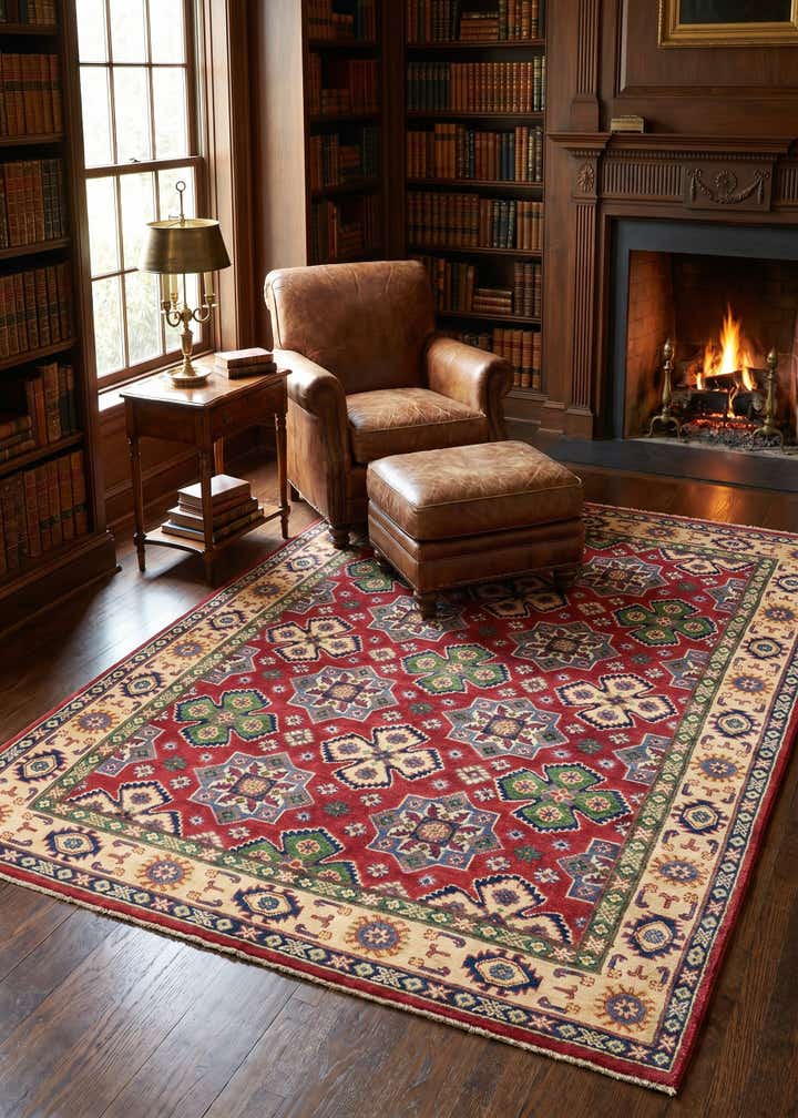 4' 9 x 6' 5 Hand Knotted Kazak Rug