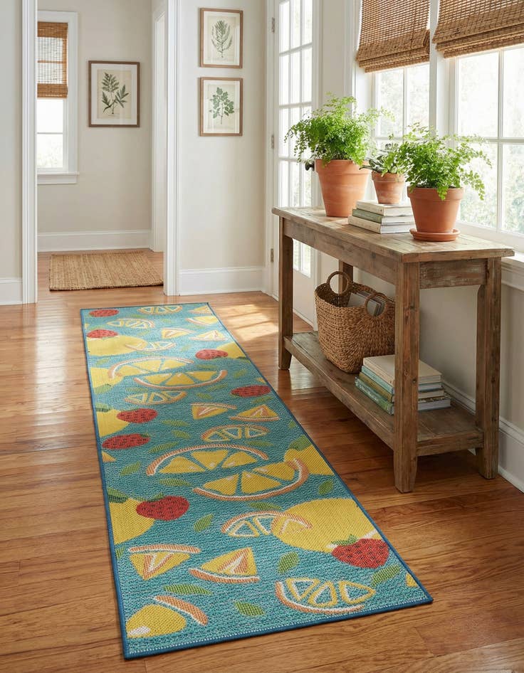 Detail image of 2' 7 x 12'  Washable Baja Indoor / Outdoor Runner Rug