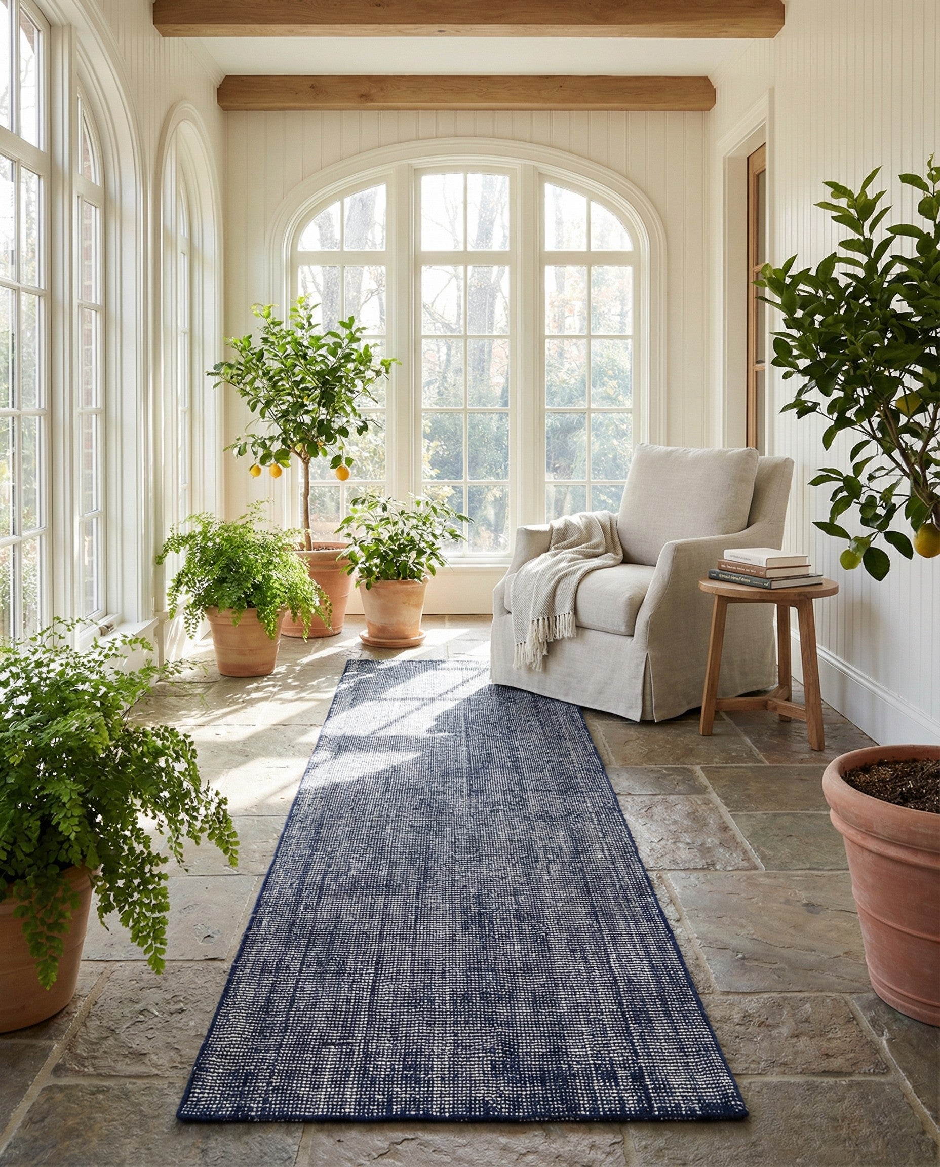 2' 7 x 12' Hand Woven Jill Zarin English Manor Farmhouse Wool Runner Rug