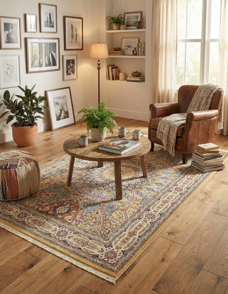 Detail image of 5' 3 x 8' Nain Design Rug