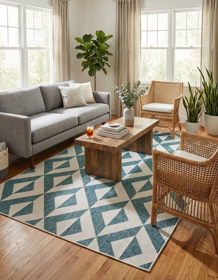 Detail image of 5' 3 x 8' Washable Jill Zarin Napa Indoor / Outdoor Rug