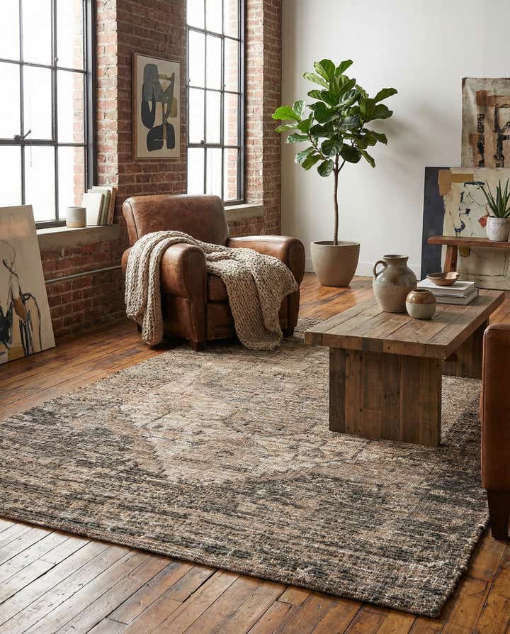 6' 1 x 9' Hand Woven Chenille Jute Rug