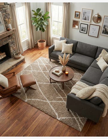 Khaki Soft Touch Shag Rug