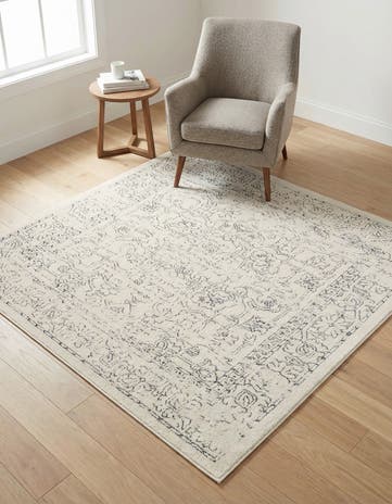 White Isabella Square Rug