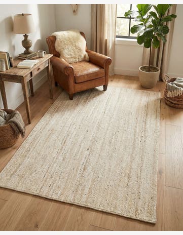 5' 1 x 8' Handmade Braided Jute Rug