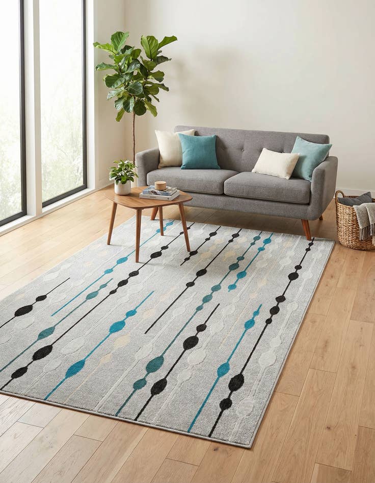 Detail image of 5' x 8' Washable Modern Indoor / Outdoor Rug