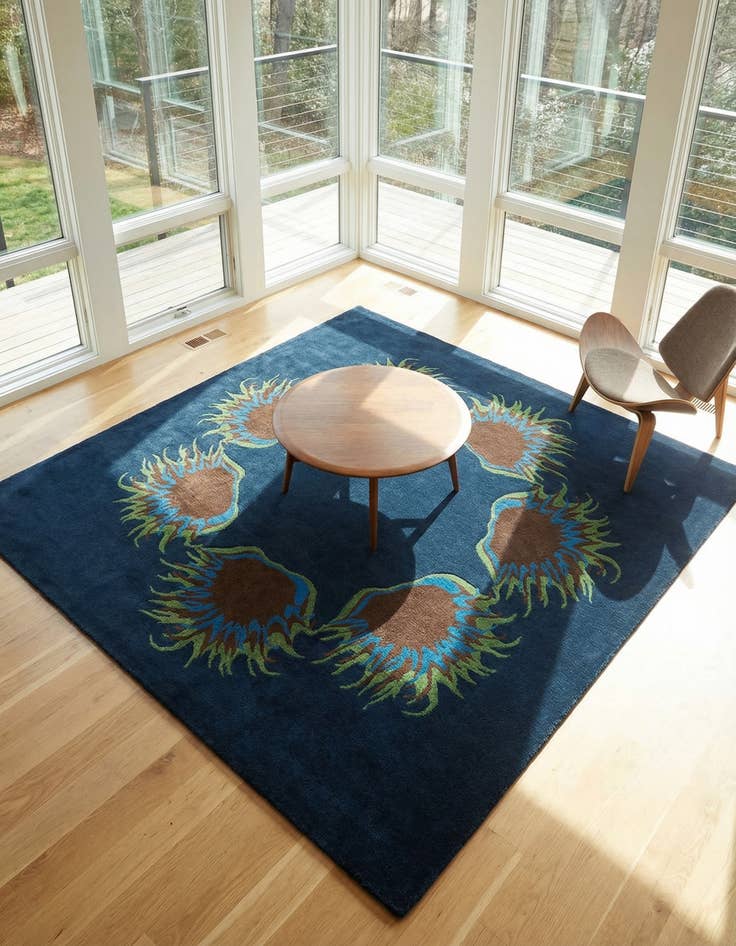 Detail image of 7' 7 x 7' 7 Agra Wool Square Rug