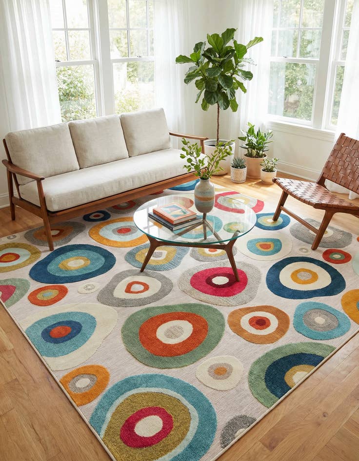 Detail image of 10' x 10' Washable Casablanca Indoor / Outdoor Square Rug