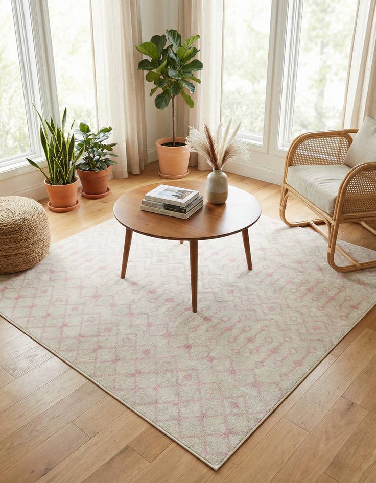 Detail image of 7' 10 x 7' 10 Moroccan Trellis Square Rug