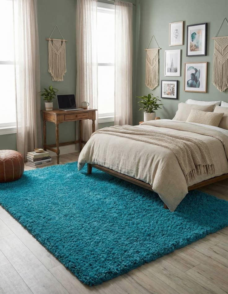 Detail image of 5' 3 x 8' Solid Shag Rug