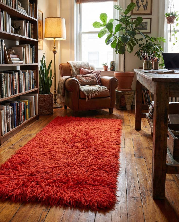 Detail image of 2' 4 x 4' 9 Hand Knotted Moroccan Wool Runner Rug