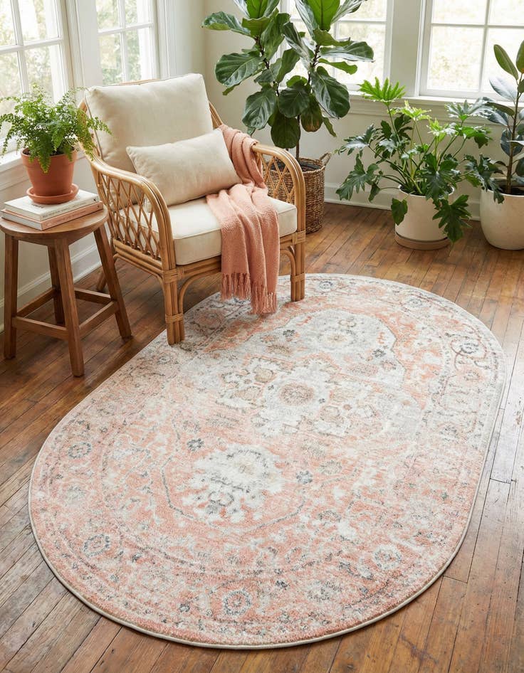 Detail image of 5' 3 x 8' Madeline Vintage Oval Rug
