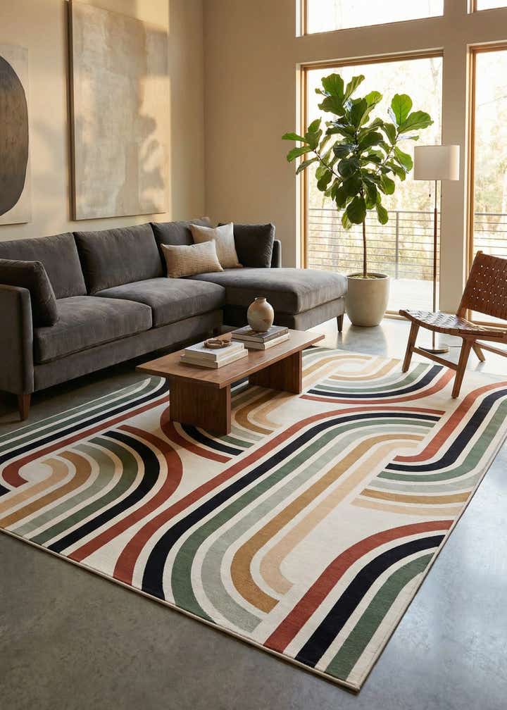 10' x 14' Easy-Clean Modern Indoor / Outdoor Rug