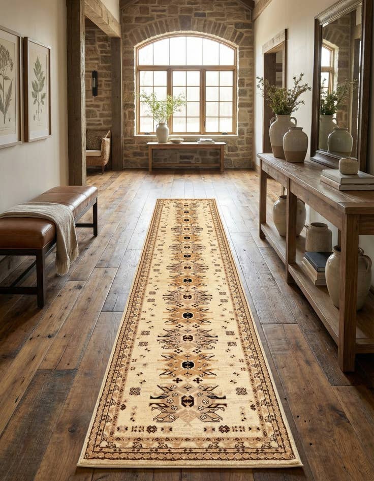 Detail image of 3' x 16' 5 Heriz Design Runner Rug