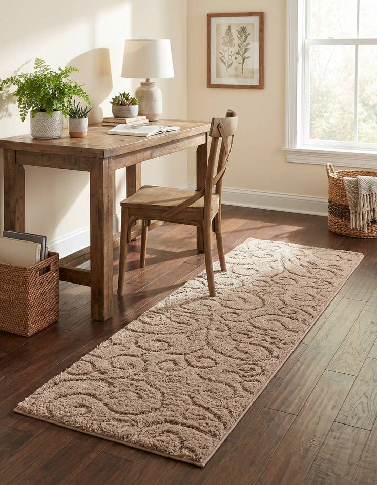 Detail image of 2' x 6' 7 Floral Shag Runner Rug