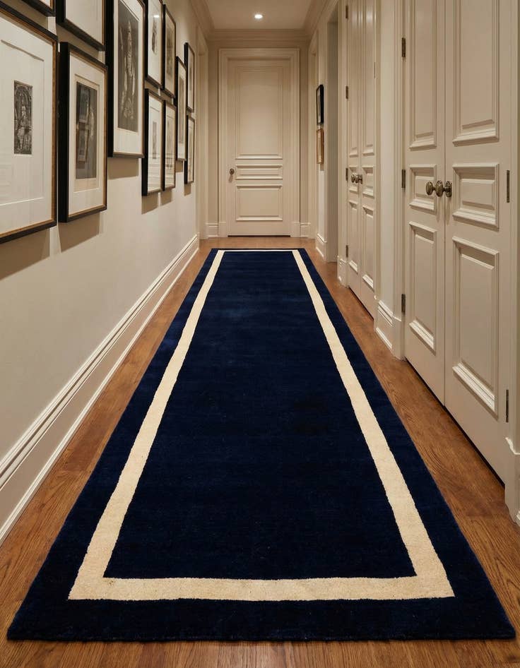 Detail image of 3' 3 x 12' Jill Zarin Border Wool Runner Rug