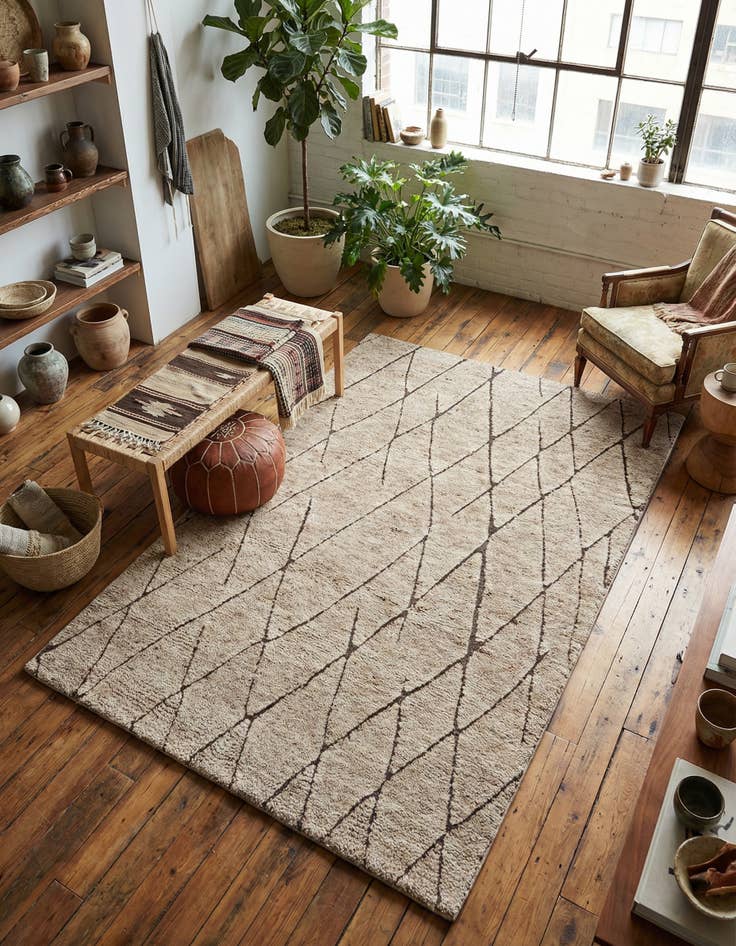 Detail image of 4' 1 x 6' 1 Atlas Moroccan Wool Rug