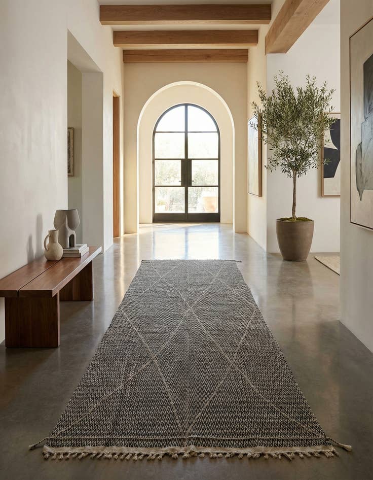 Detail image of 6' 6 x 14' 5 Hand Knotted Moroccan Wool Runner Rug