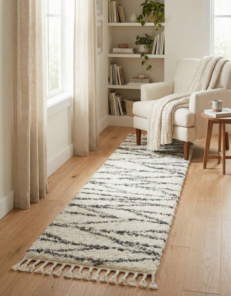 Detail image of 2' x 8' Serenity Shag Runner Rug