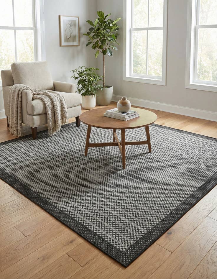 Detail image of 6' x 6' Washable Border Indoor / Outdoor Square Rug