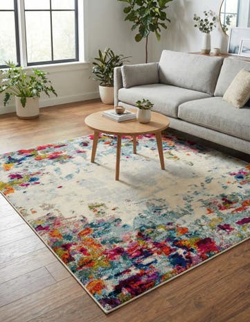 6' x 6' Washable Theia Square Rug