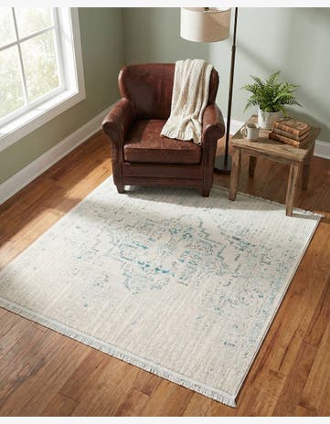 Beige Modern Classical Square Rug