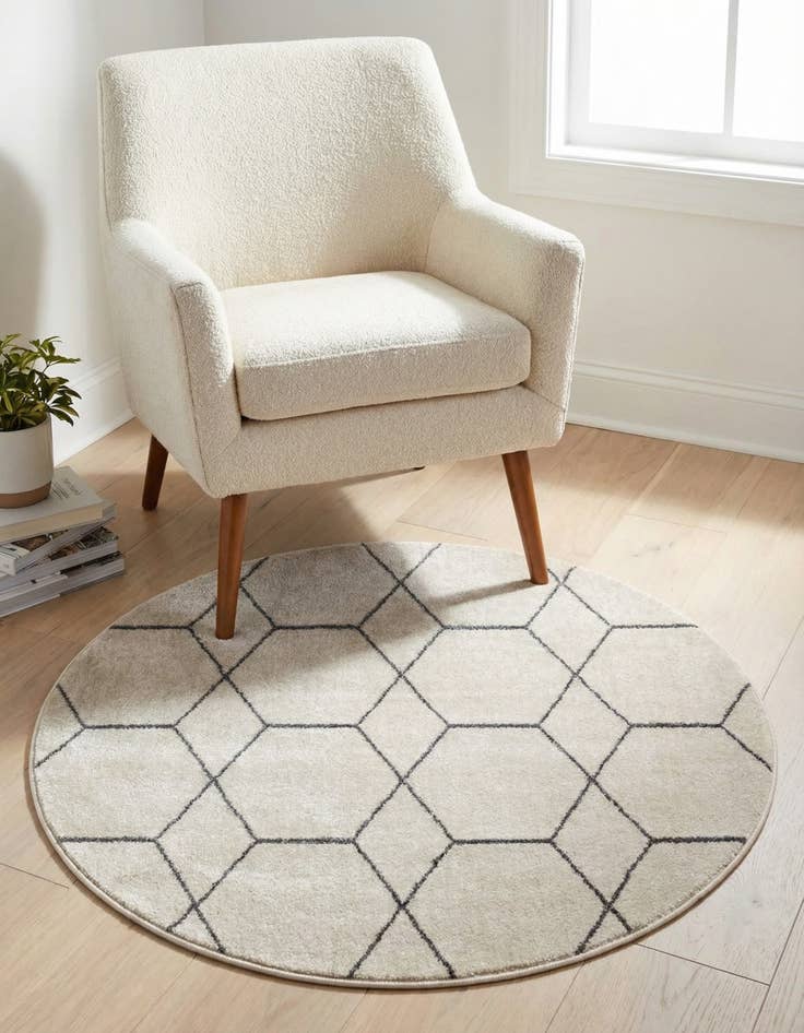 Detail image of 3' x 3' Lattice Frieze Round Rug