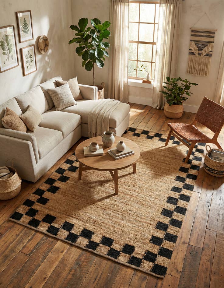 Detail image of 5' 1 x 8' Hand Woven Laurel Handwoven Jute Rug