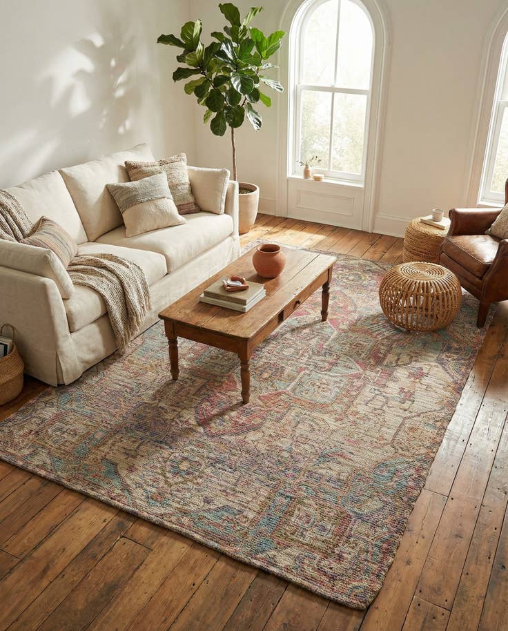 Detail image of 6' 1 x 9' Chenille Jute Rug