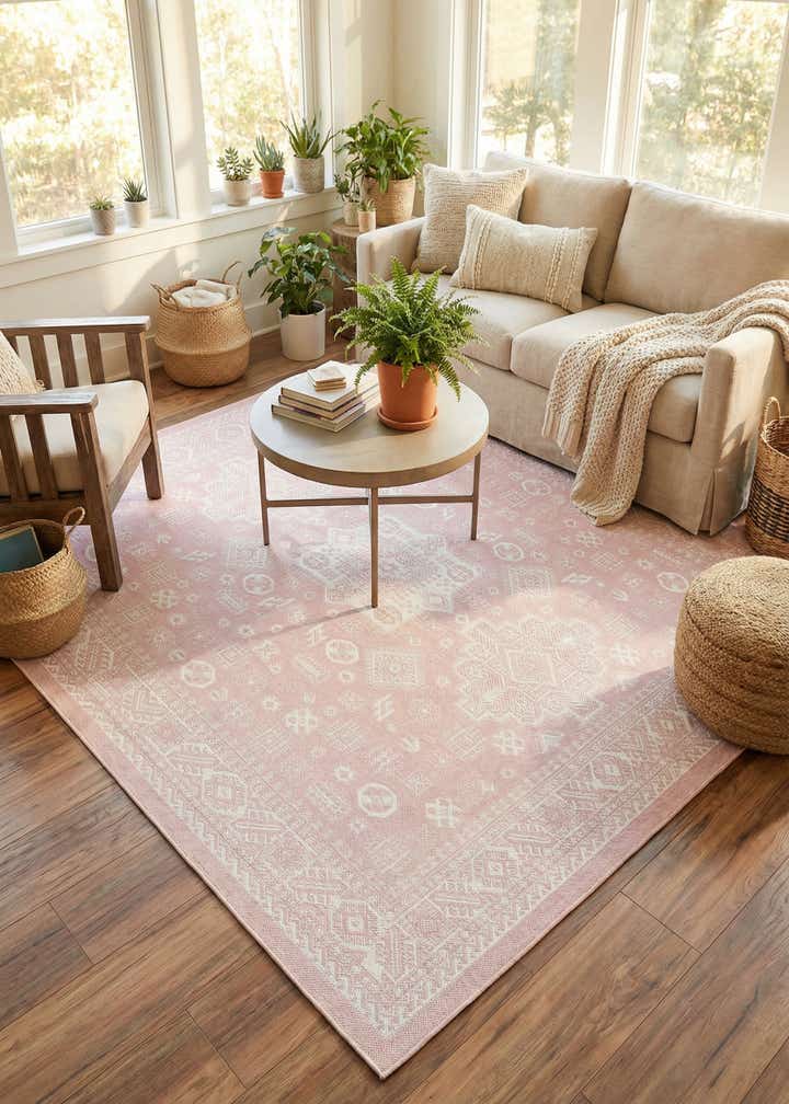 7' 10 x 7' 10 Easy-Clean Aztec Indoor / Outdoor Square Rug