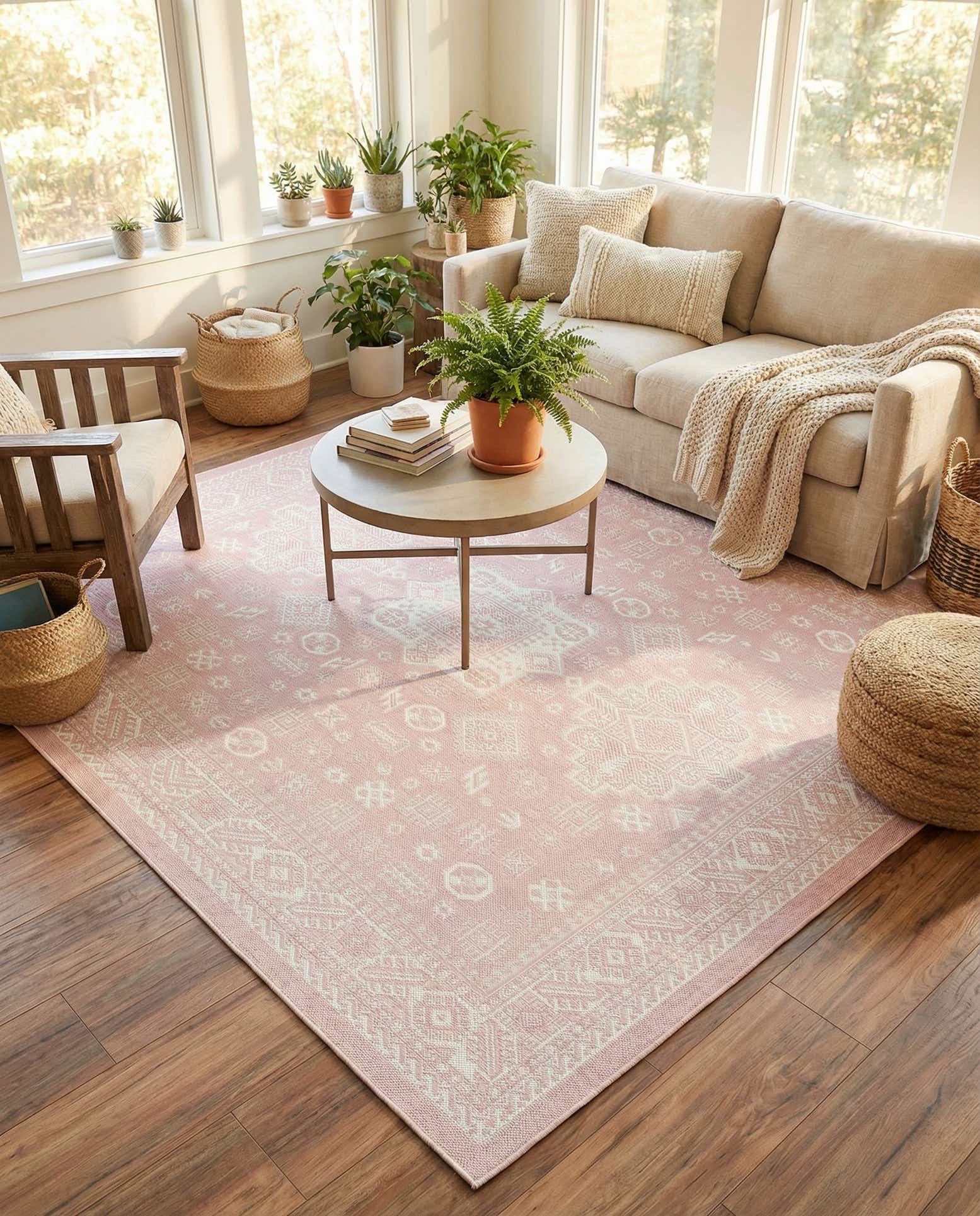 240cm x 240cm Leicht zu reinigen Aztec Innen- / Außenbereich Quadrat Teppich