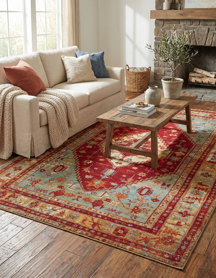 Detail image of 6' x 9' Easy-Clean Traditional Indoor / Outdoor Rug