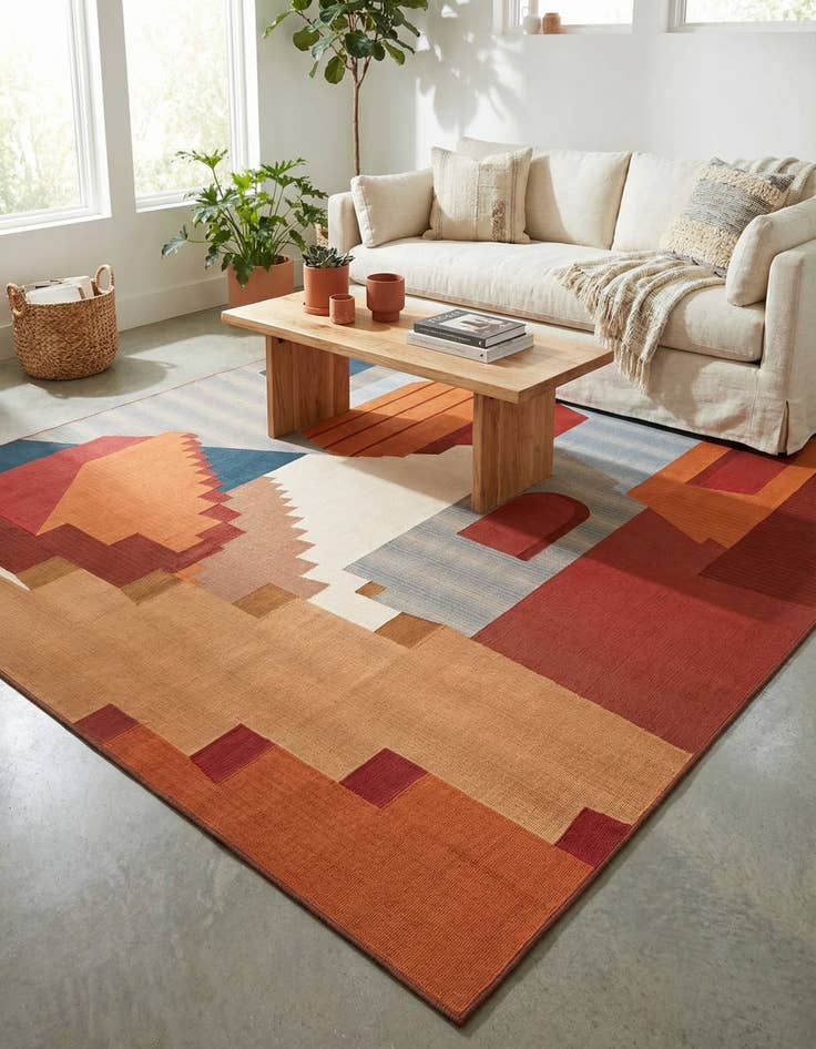 Detail image of 9' x 12'  Washable Modern Indoor / Outdoor Rug