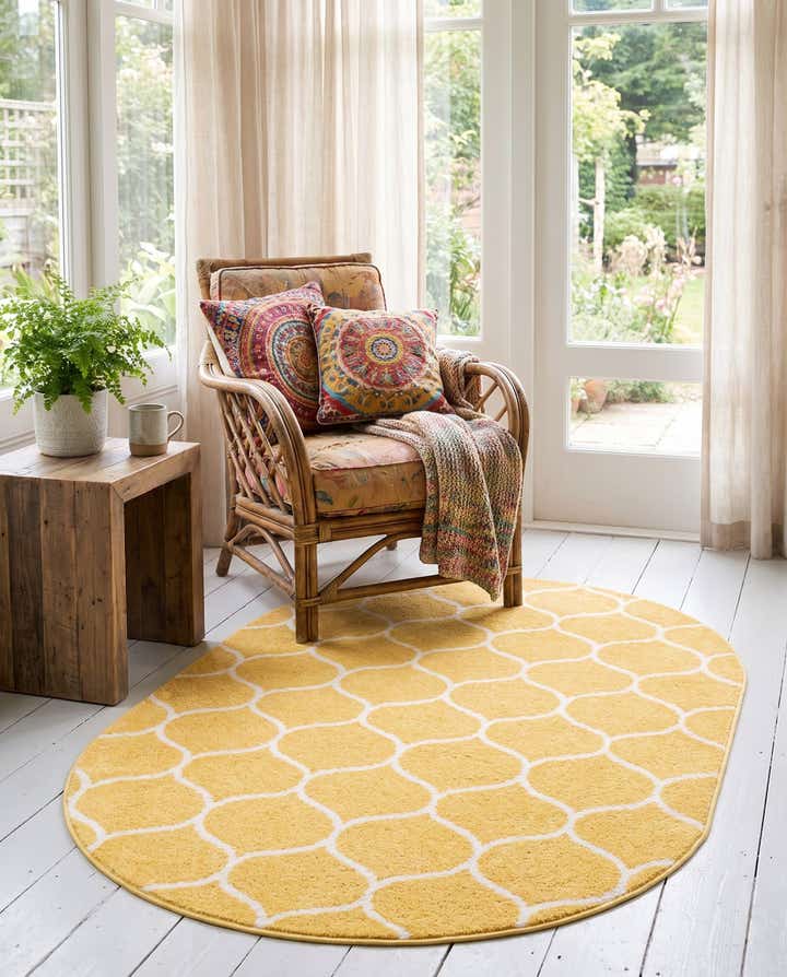125cm x 185cm Trellis Frieze Tapis Ovale