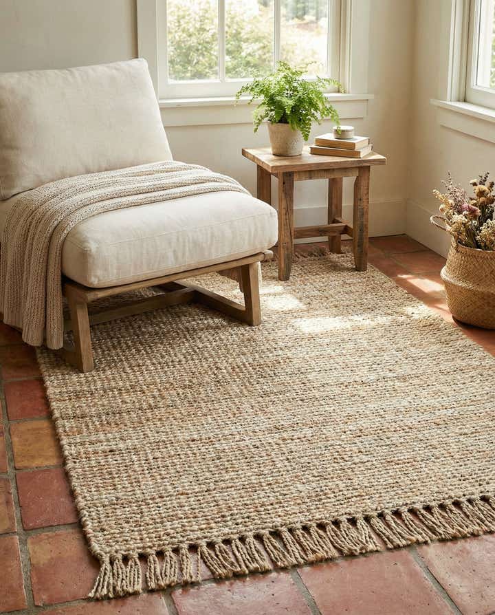 4' 1 x 6' 1 Hand Woven Chunky Jute Rug