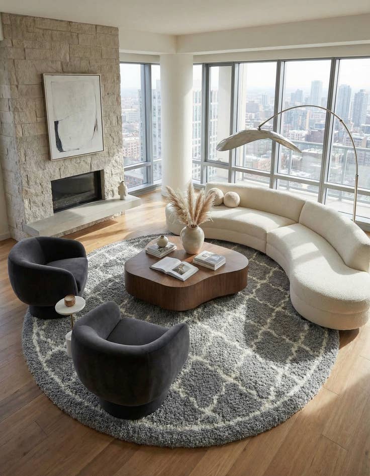 Detail image of 10' x 10' Infinity Shag Round Rug