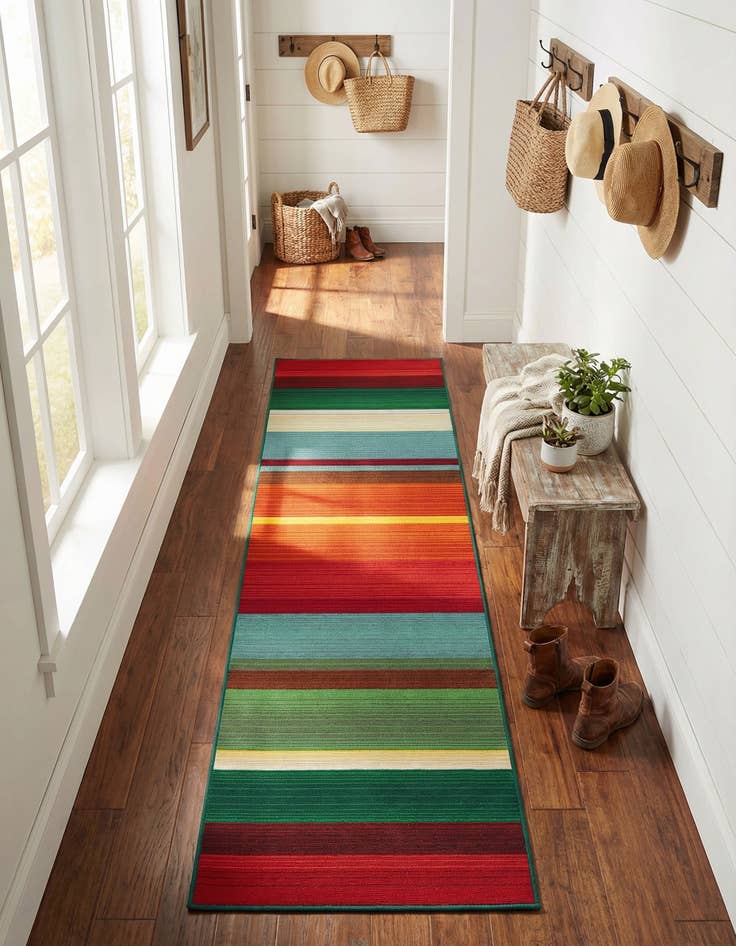 Detail image of 2' x 6' Washable Modern Indoor / Outdoor Runner Rug