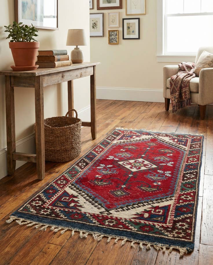 Detail image of 2' 5 x 4' Hand Knotted Anatolian Wool Runner Rug