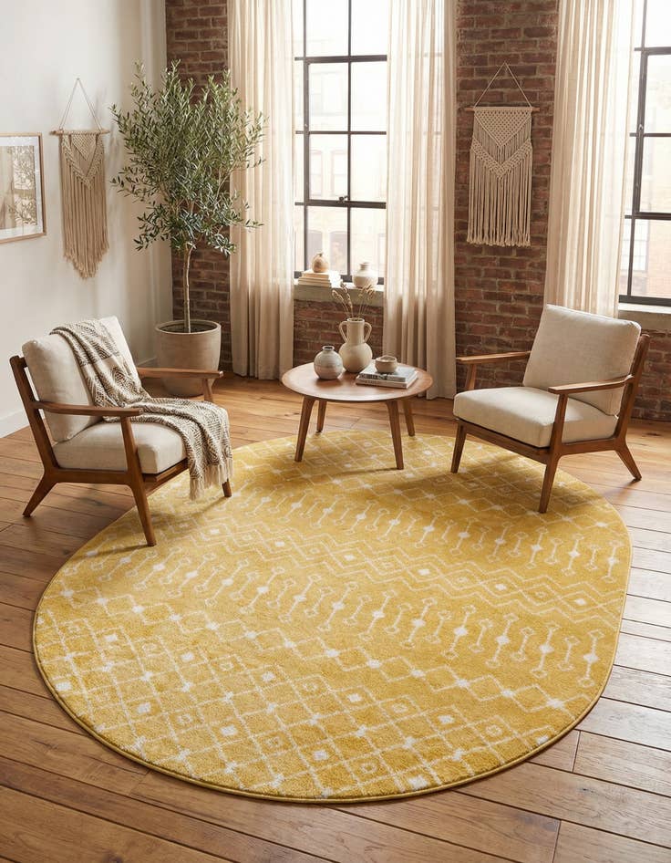 Detail image of 7' 10 x 10' Moroccan Trellis Oval Rug