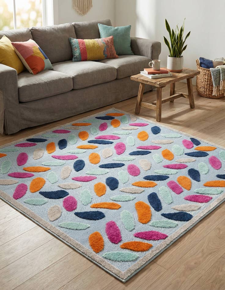 Detail image of 5' 3 x 5' 3  Washable Aruba Indoor / Outdoor Square Rug