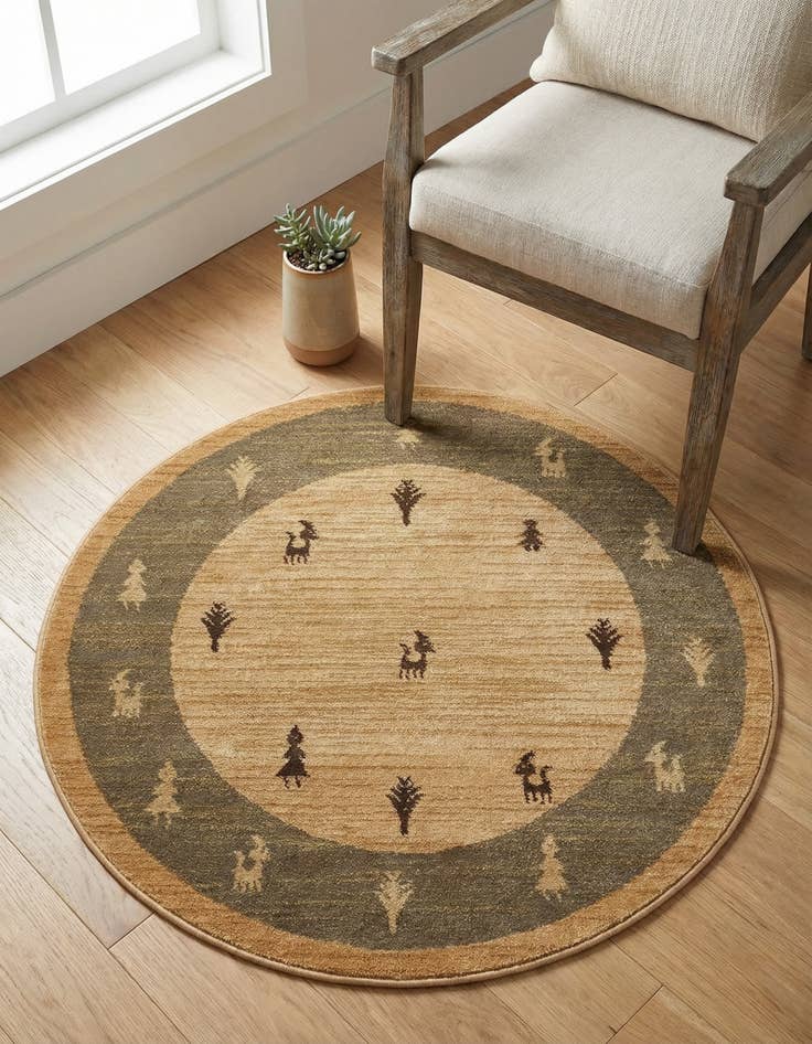 Detail image of 3' x 3' Kashkuli Gabbeh Round Rug