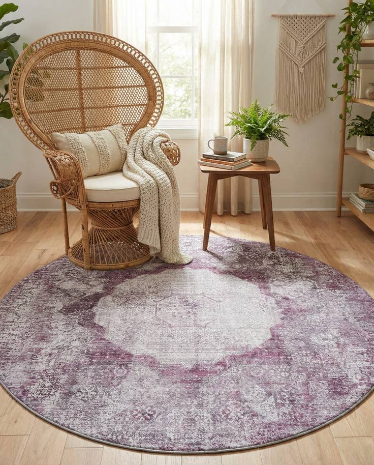 Detail image of 6' x 6' Washable Yara Round Rug
